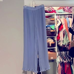 Light blue pleated pants
